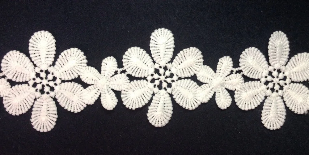 6cm wide milk fibre flower embroidery lace trim,Eco-Friendly soft touch flower lace trimmings XERYzx150422-26