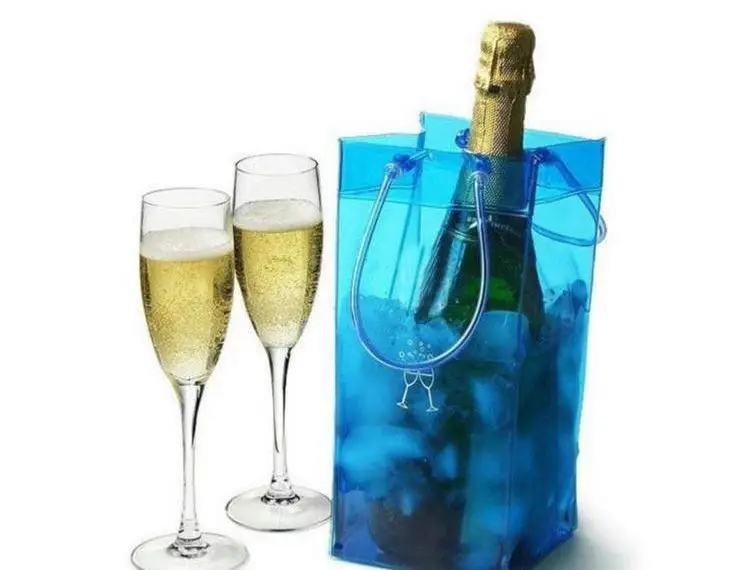 

200 pcs PVC Wine Beer Champagne Drink Cooler Chiller Pouch Wine Bottle Ice Bag for Parties SN323