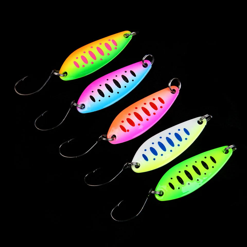 WALK FISH 5PCS/Lot 5.3g Fishing Spoons Trout Lures Metal Casting Jig Lures with Single Hook Fishing Lures