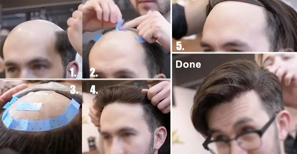 ISKIN Men Toupee Human Hair Curly Thin Skin PU Men's Capillary Prosthesis With Knots Indian Remy Hair System Unit Natural Wigs
