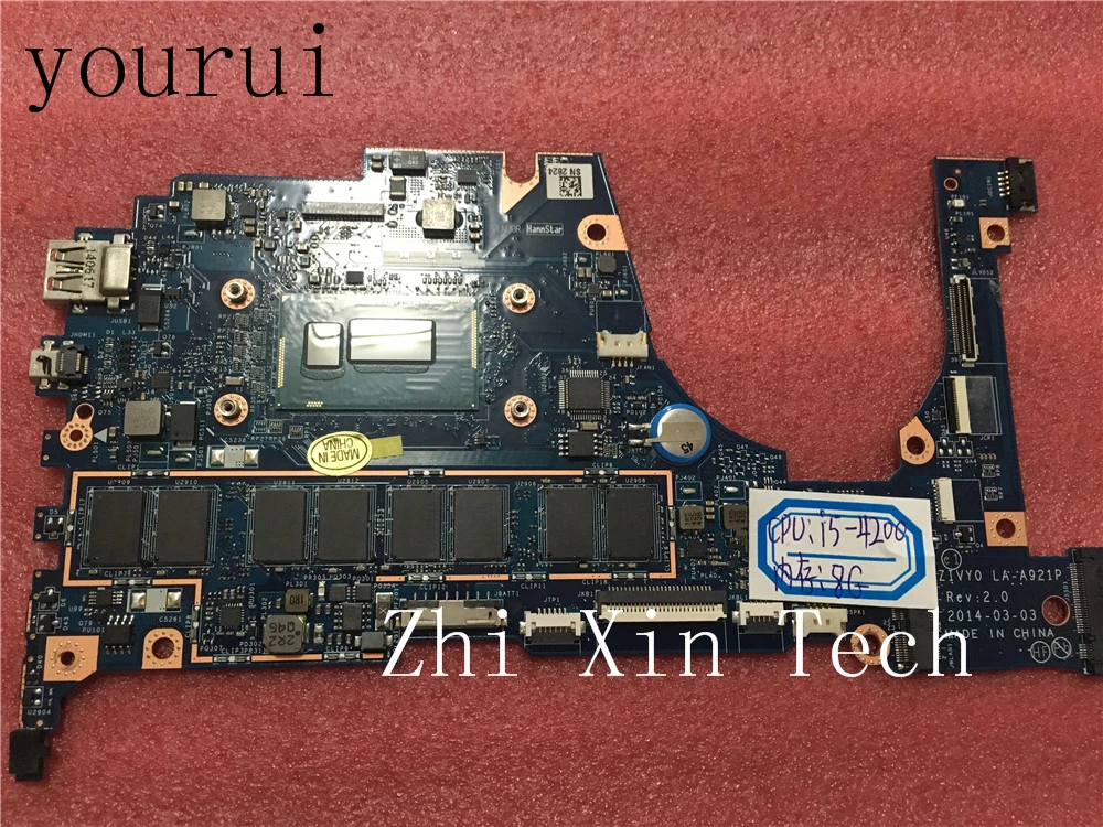 yourui For Lenovo Yoga 3 12 Laptop Motherboard With i5-4200u CPU 8GB RAM ZIVY0 LA-A921P Tested Good Free Shipping