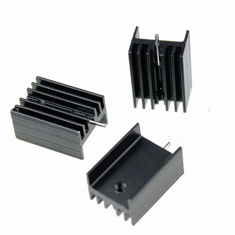 Gdstime 20Pcs/Set Cooling Accessories Triode IC heat sink For TO-220 Aluminum 21*15*11mm Cooling Fin Fan Black Color