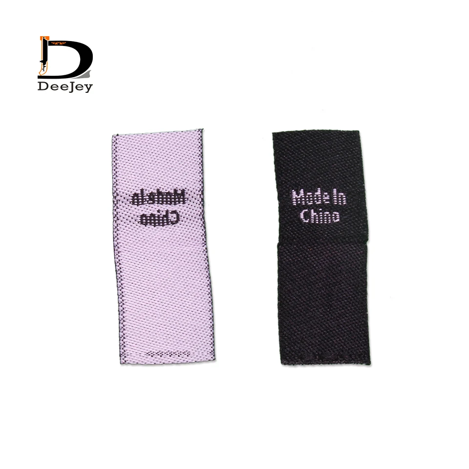 woven clothing tags made in china country origin black label tag 15x20mm center folded labels 150pcs lot