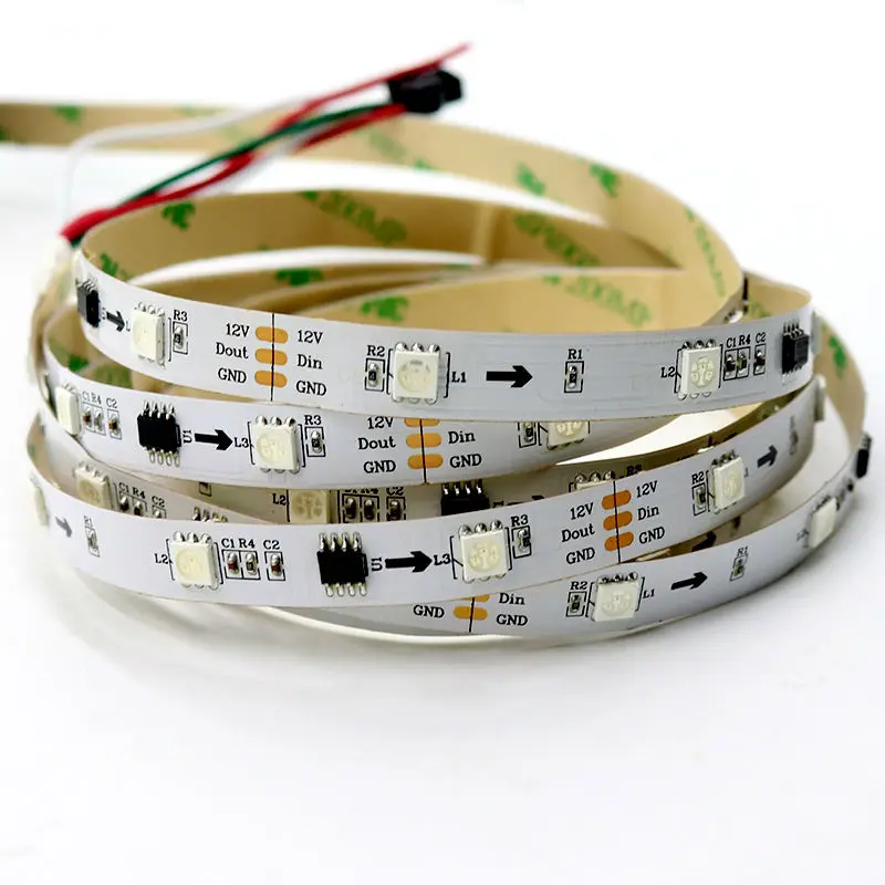 5M 30LEDs/m 12V WS2811 RGB Pixel Digital LED Strip Light 5050 SMD TV Flexible Tape Lamp,WHITE/BLACK PCB,IP20/IP65/IP67