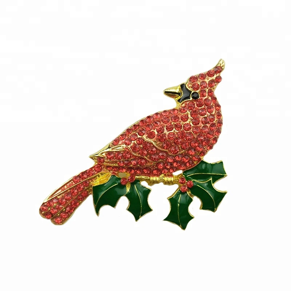 20pcs Gold Tone Red Animal Bird Jewelry Decoration Pin Brooch