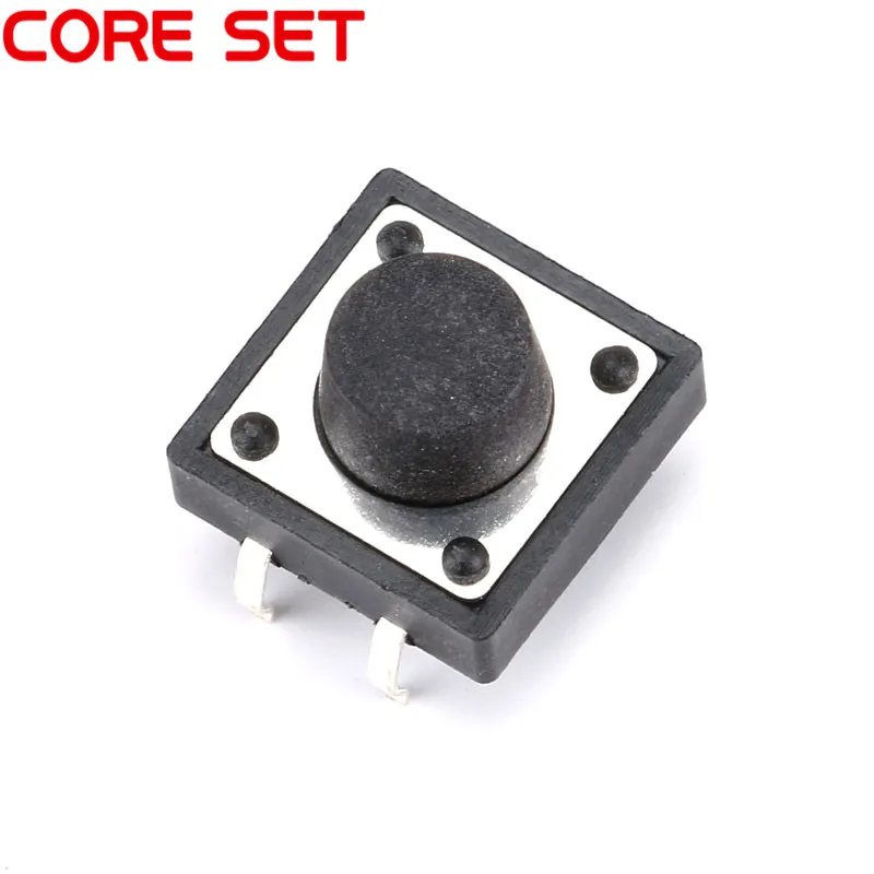 50 Pz/lotto 12x12x7 MM Micro SwitchTouch Pulsante Auto-reset Button 12*12*7mm tasti pulsante DIP PIN