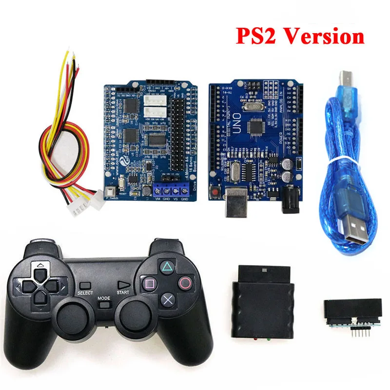 Bluetooth WiFi Handle Robot Tank Car Arm Gripper Controller Kit for Arduino  Motor Servo Driver Shield Board with PS2 DIY