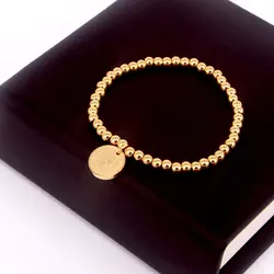 High Quality Elastic Rope Bead Bracelet Round Queen Head Bracelet For Women Stainless Steel Retro Jewelry Gift