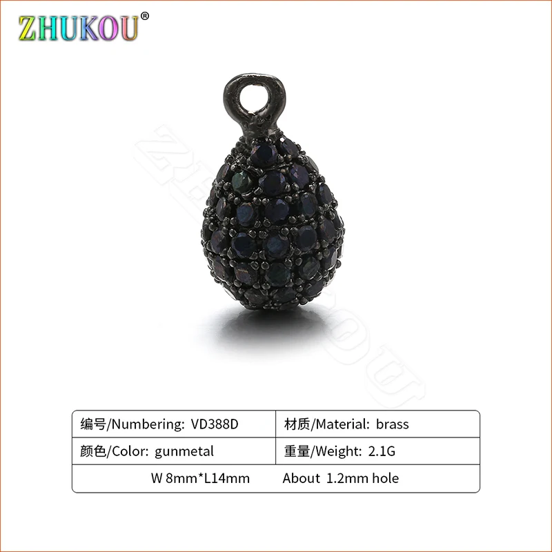 ZHUKOU 8x14mm Oval charms for jewelry making Elegant pendants for Women Handmade Necklace&Earring Accessories model: VD388