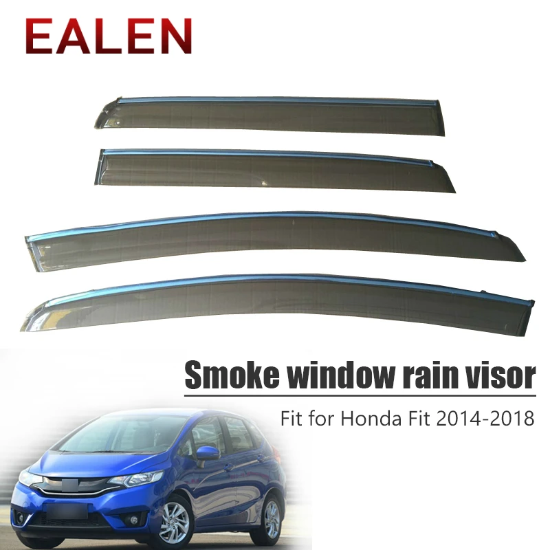 

EALEN For Honda Fit Hatchback 2014 2015 2016 2017 2018 Vent Sun Deflectors Guard Accessories 4Pcs/1Set Smoke Window Rain Visor