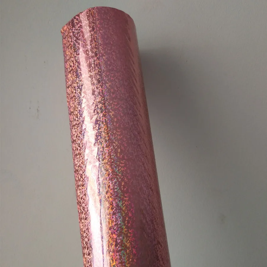 Holographic foil hot stamping foil hot press on paper or plastic pink Crystal Point pattern heat transfer film