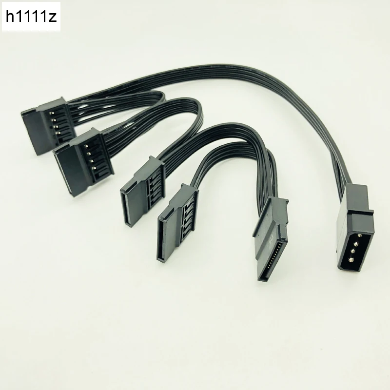 H1111Z Molex 4pin IDE 1 to 5 SATA 15Pin Hard Drive Power Supply Splitter Cable Cord for DIY PC Sever 4-pin to 15-pin Power 60CM