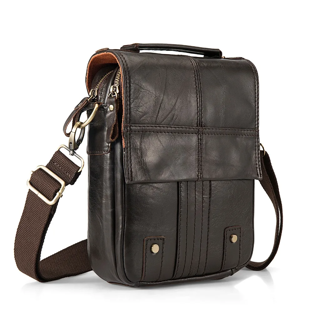 Quality Leather Male Casual Design Shoulder Messenger bag Cowhide Fashion Cross-body Bag 8\