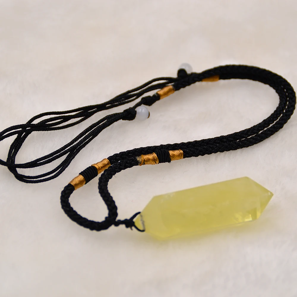 Natural Citrine Crystal Ornamen Yellow Creastly Double Point Healing Hexagonal Magic Ornamen Decoratio Treatment Quartz Gemstone