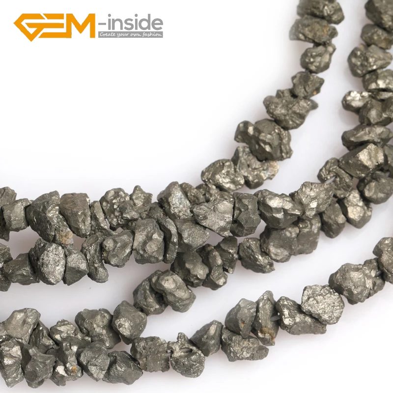 Natural Gray Pyrite Stone Freefrom Shape Strand Loose Beads For Bracelet Making DIY Strand 15 inches Wholesale