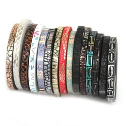 1meter/pcs 5mm Flat PU Leather Cord Rope Diy Jewelry Findings Accessories Fashion Jewelry Making Materials for Bracelet