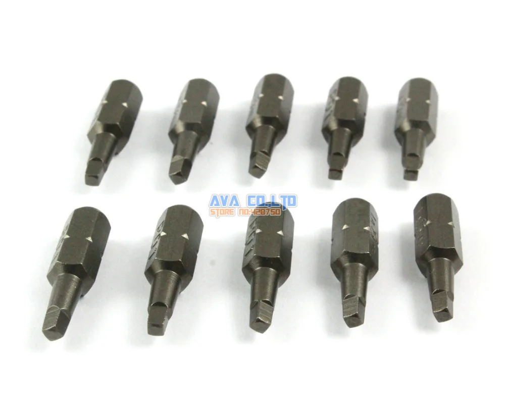 10 Pieces Magnetic 2.4x2.4mm Square Head Screwdriver Bit S2 Steel 1/4