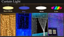 6M*3M 600led icicle window curtain string fairy lights Xmas Christmas Wedding garden party garland home decor 220V tail plug