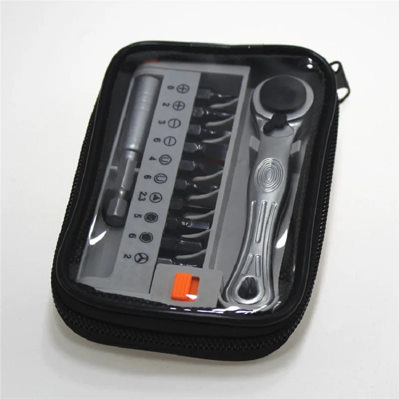 

New 12Pcs Mini Ratcheting screwdriver and bits set reversible 2-way screwdriving tool portable pocket