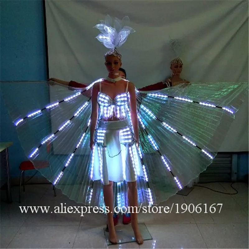 Newest Led Luminous Party Dress LED Light Up Growing Stage performance  Ballroom Costume