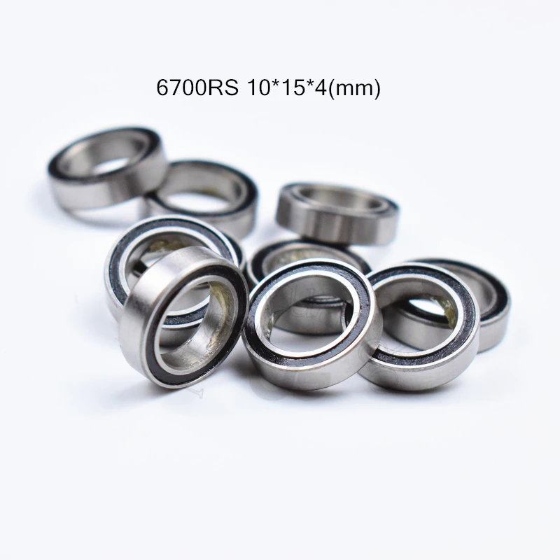 6700RS 10pcs 10*15*4(mm)   chrome steel Rubber Sealed Bearing