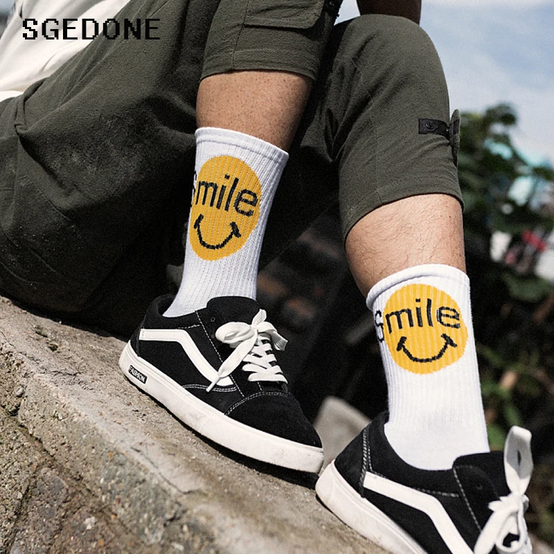 2018 Cotton Letter Harajuku Hip Hop Casual Sox Long Skateboard Socks Men's Street Boat Sock for Male Cotton Socks Art Female Sox