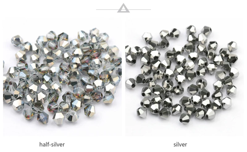 4mm shiny metall farbe doppelkegel perlen 5238 glas Perlen halb überzogene farbe Perlen kristall schmuck perlen für Schmuck Machen 120 teile/los – Detail 11