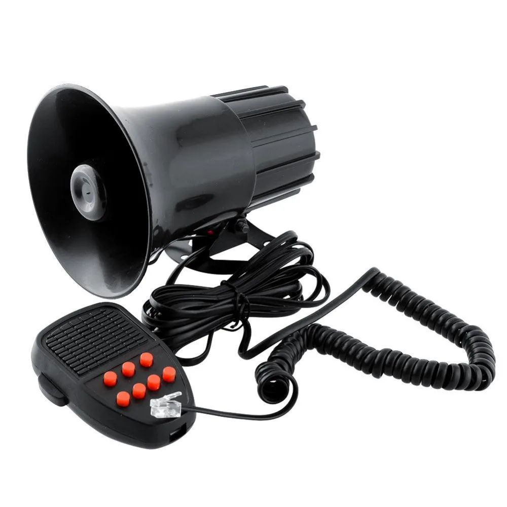 Universal Car Warning Alarm 150DB 12V 7 Sound Loud Police Fire Siren Horn PA Speaker Kit