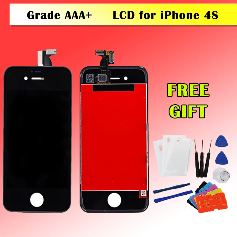 AAA Quality LCD For iPhone 4 4S Screen Replacement LCD Display Touch Screen Digitizer 100% Tested Pantalla A1332 A1349