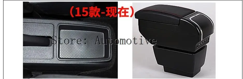 Car Armrest Box Case For Skoda Fabia 2015-2018   Armrest Central Store Content Storage Box With Cup Holder Ashtray