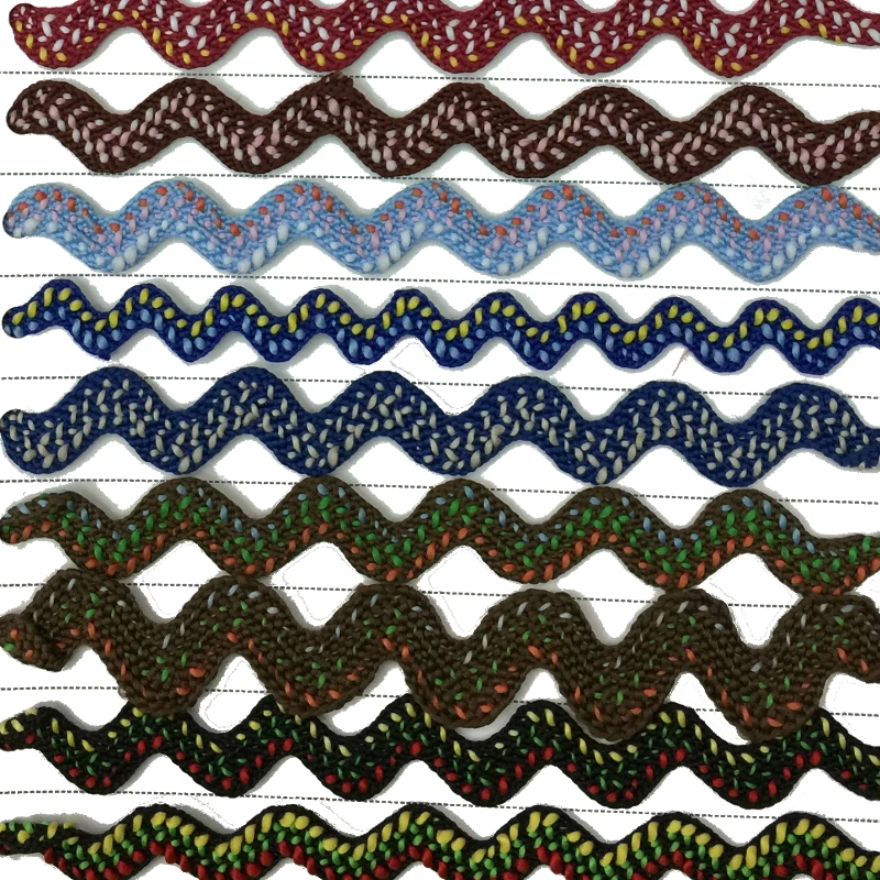 ZERZEEMOOY 8-10mm 30y/lot Zig zag Lace Ric rac Lace Ribbon Tape DIY Handmade Patchwork Craft Decorationcrafting Trim golden wave