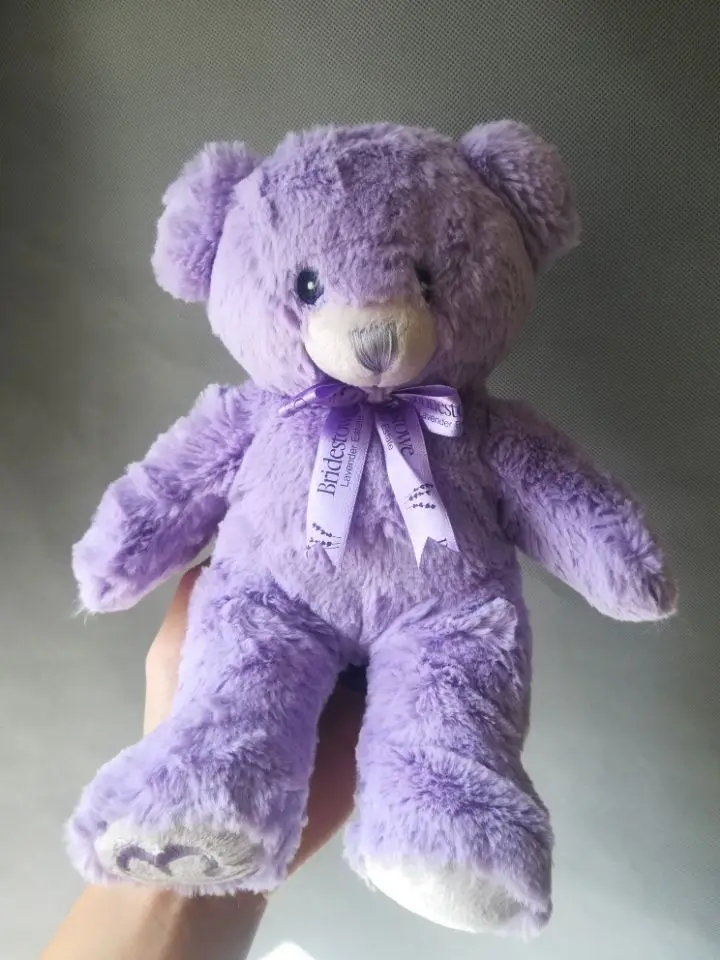 

about 32cm purple bear plush toy soft doll baby toy Christmas gift h2555