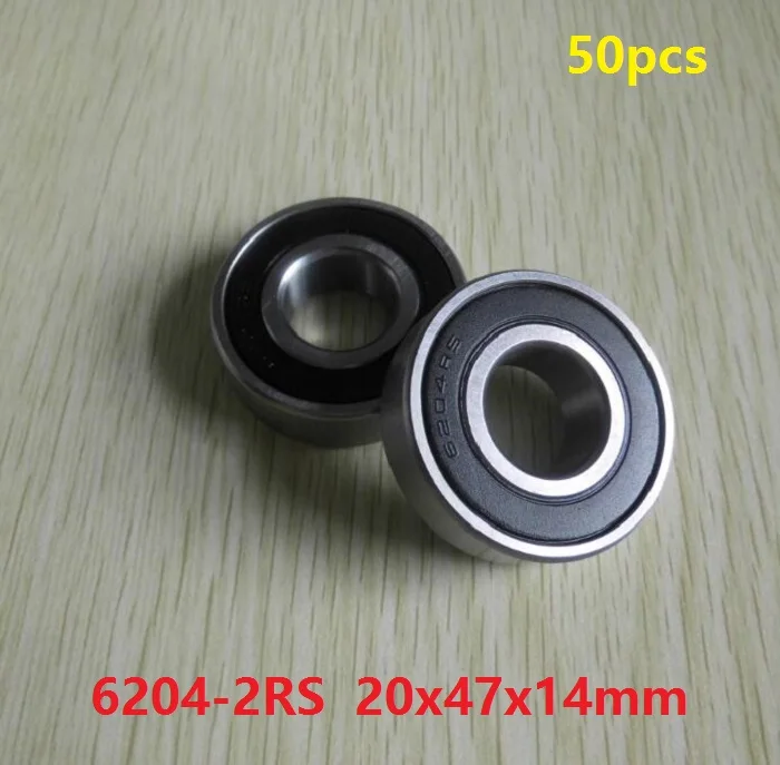 

50pcs/lot 6204RS 6204-2RS 6204 2RS RS ball bearings 20*47*14mm Deep Groove Ball bearing 20x47x14mm