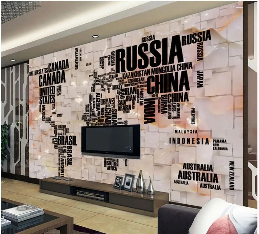 

custom photo murals wall 3d wallpa English letter map background wall decoration painting living 3d wallpaper pastoral wallpaper