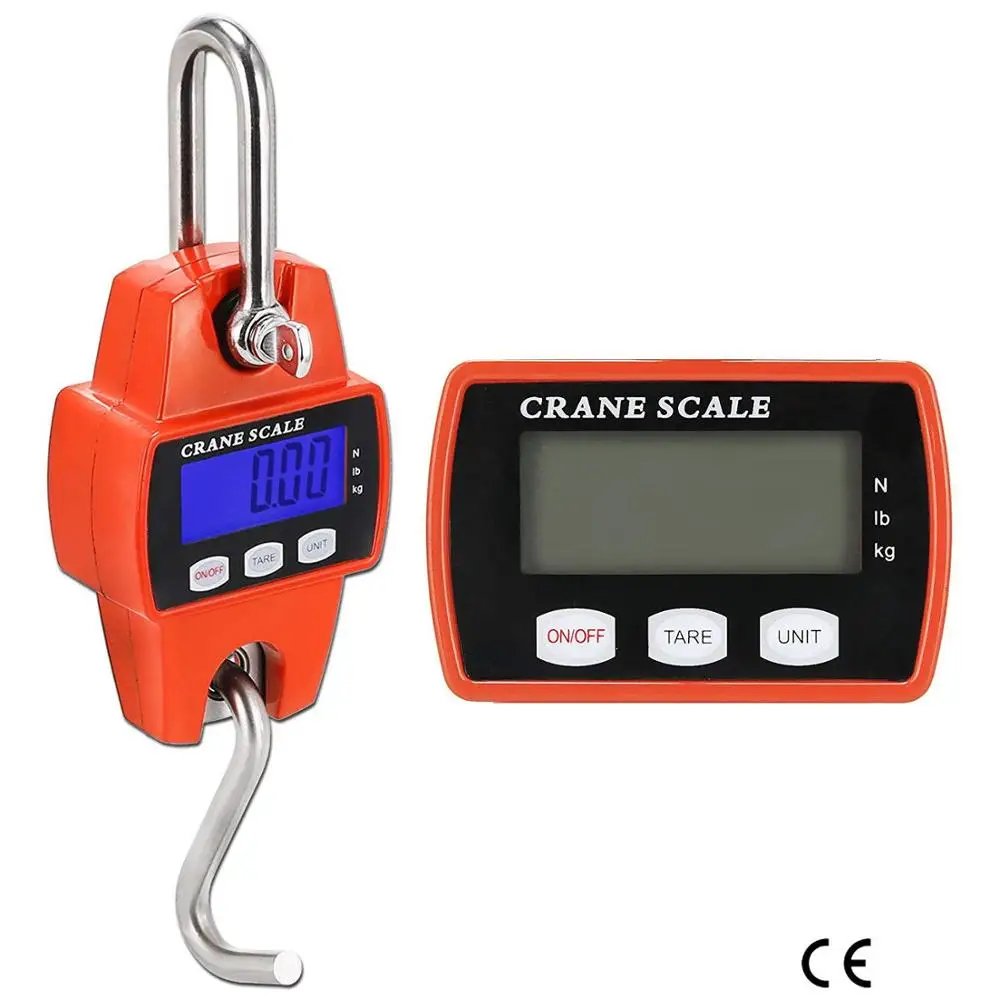 300kg LCD Electronic Scale Portable Digital Industrial Crane Scale Heavy Duty Hanging Weighting Hook Scales