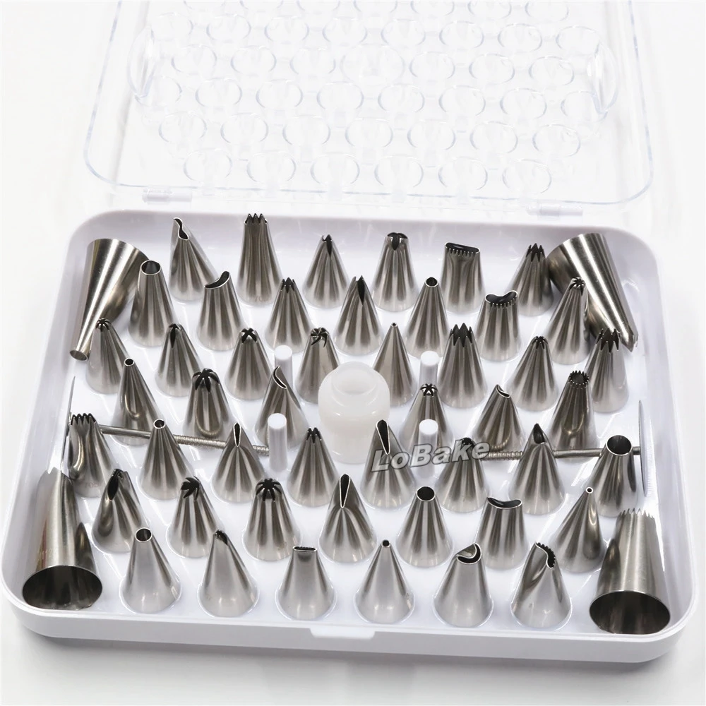 (52pcs/set) Best Quality 304 stainless steel various sizes cake decoration Piping Pastry russian nozzles Tip for cooking tools