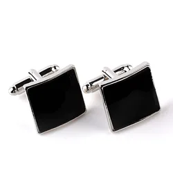 High Quality Black Plaid Men's Cufflinks Wedding Cuffs Charm Austria Crystal Cufflinks French Fashion Shirt Sleeve Enamel Pins