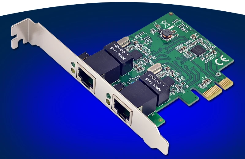 

10/100/1000Mbps PCIe x1 Dual Port Gigabit Ethernet Network Card RTL8111E Chipset