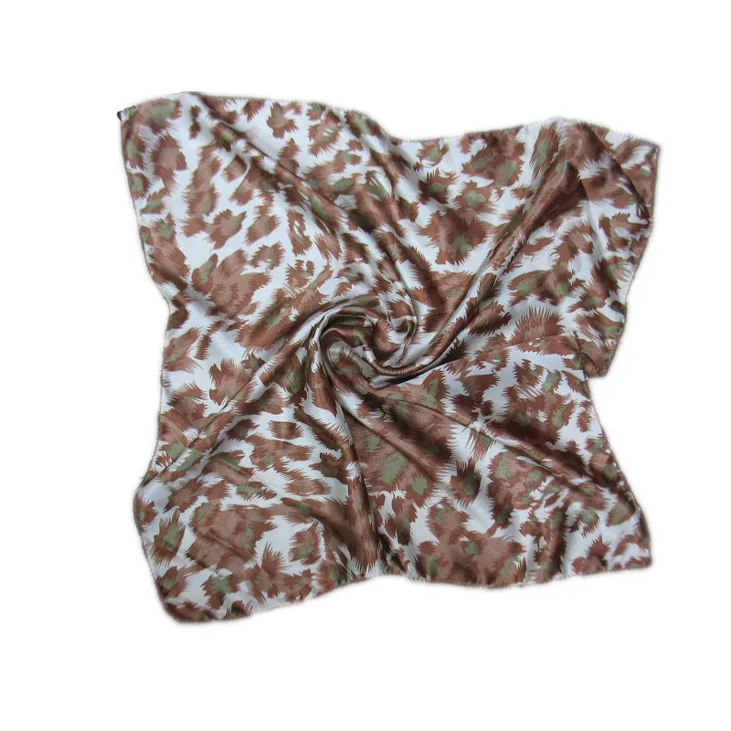 Square Scarf Hair Tie Fashion Korean Print Animal Leopard Business  Small Head neck Satin Silk Scarf For Women