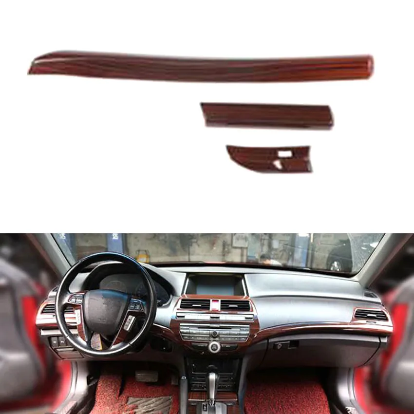 Car Interior Central Control Trim Cover for Honda Accord Eight Generation LHD 2008-2013 Car Accessories Styling 3Pcs/set 3 Color