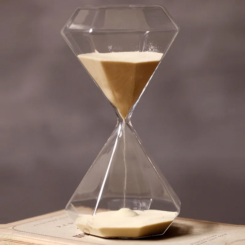 30 Minutes Timer Glass Golden Hourglass Creative Gift Glass Sand Timer Sandglass Golden Sand Home Decoration Sand Clock