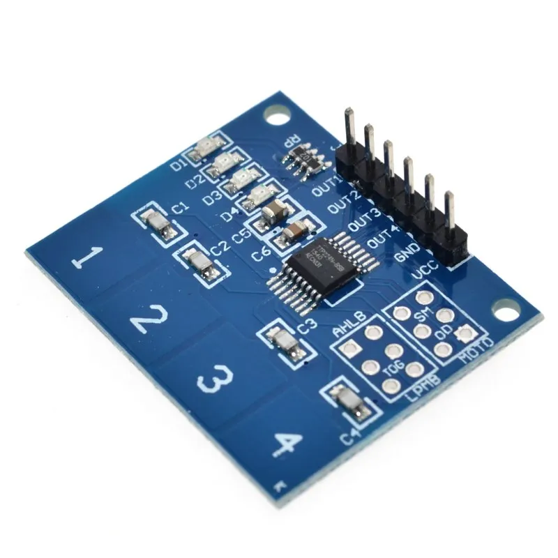 ใหม่ 4Channel Digital Touch Sensor ปุ่ม Capacitive Switch Module สำหรับ TTP224