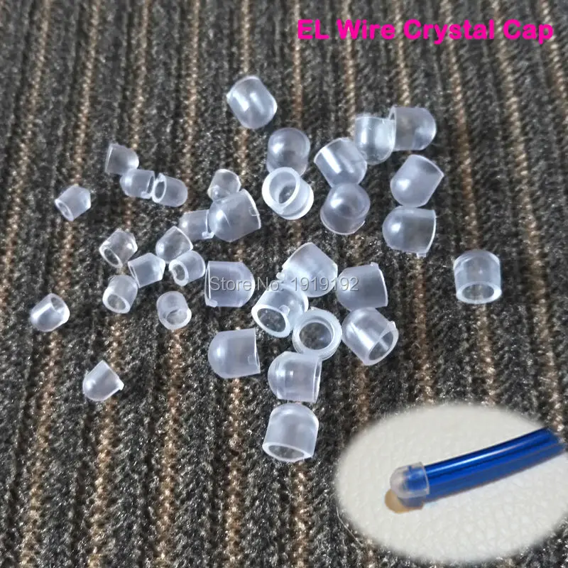 20pcs=1 Pack el wire Transparent color Cap/Insulation tail CAP use for EL wire DIY Festival decoration