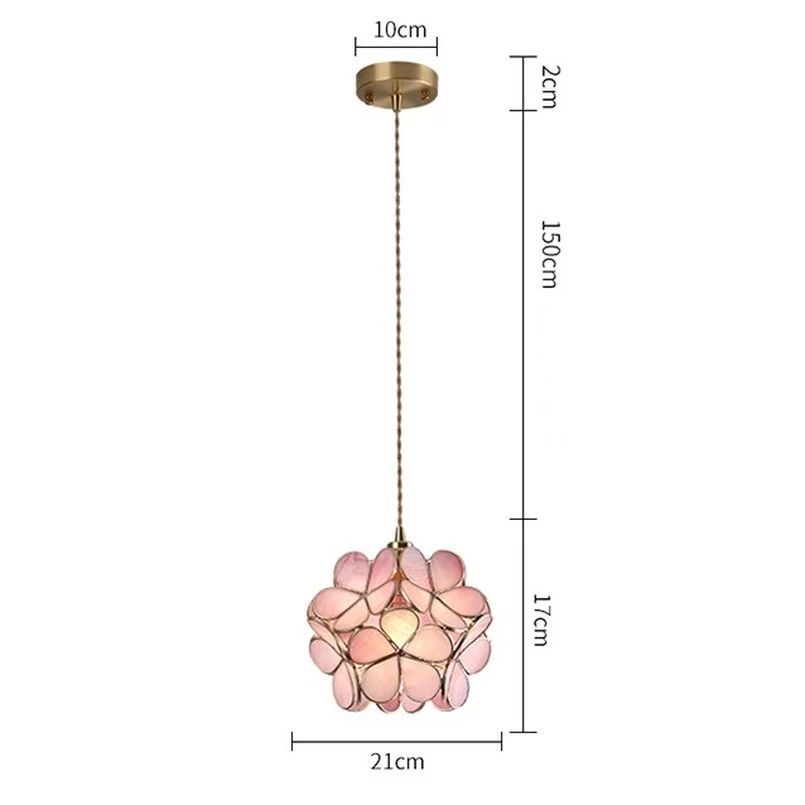 Imagem -06 - Luminária Pendente de Vidro em Forma de Flor Moderna Nórdico de Latão para Interior Sala de Jantar Corredor Lâmpada E27