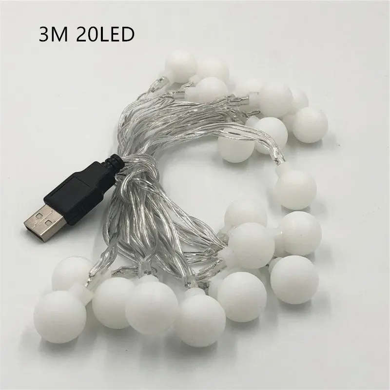 3M 20 LED Garland USB 5v Ball Fairy String Lights for New Year Christmas Festival Party Wedding Lamp Home Decoration led light