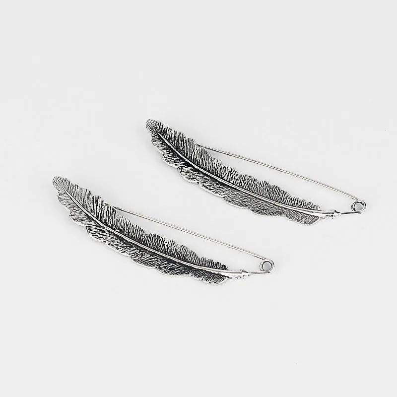 1pcs Large Antique Silver Color Sunflower/Leaves/Feather Durable Strong Metal Shawl Kilt Scarf Brooch Safety Pin 88-90mm