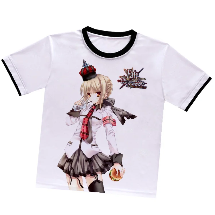 Fate stay night O-Neck T-shirt anime short-sleeved T-shirt summer cosplay