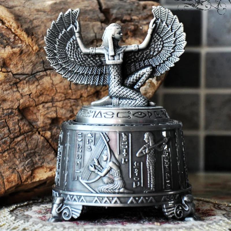 European Classical Revolving Isis Goddess Music Box, Creative, Novelty, Birthday, Valentine's, Christmas, New Year Gift