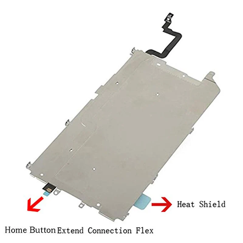 For iPhone 6 6 Plus LCD Screen Back Metal Plate Shield with Home Button Expand Flex Cable Preinstalled Replacement Part