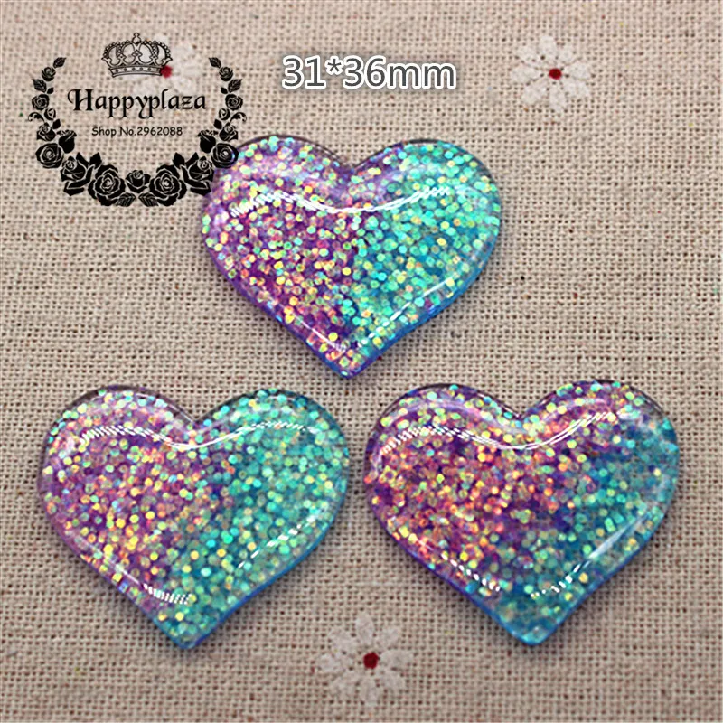 10 pz Kawaii Della Resina Glitter Blu E Viola Cuore Flatback Cabochon Forniture per L\'arte Della Decorazione Fascino Del Mestiere Accessori FAI DA